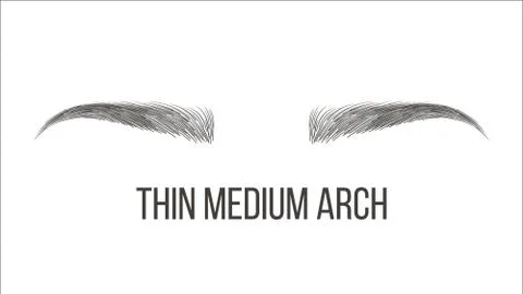 Thin Medium Arch Brows Shape Business Card Template Stock Illustration