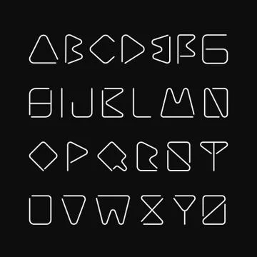 Thin minimalistic font. Creative english alphabet. Stock Illustration