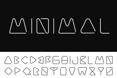 Thin minimalistic font. Creative english alphabet. Stock Illustration