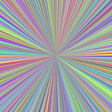 Thin multicolor lines radiating from the center in a random ray pattern ide.. イラスト素材