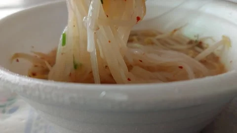 Thin noodle soup Stock Footage 276254490