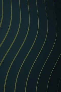 Thin olive curved lines form a flowing vertical pattern over a deep teal an.. Stock-Illustration