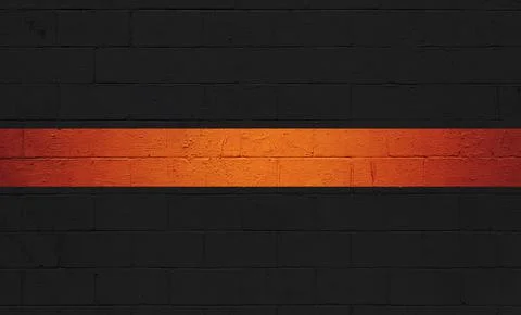 Thin Orange Line Flag painted on a wall Stock Photos