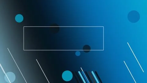 A thin outlined rectangle floats on a deep blue gradient with soft bokeh ci.. Stock Illustration