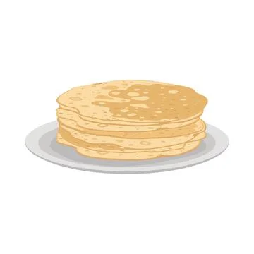 Thin pancakes on plate Illustrazione stock