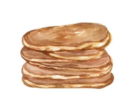 Thin pancakes with sweet maple syrup or honey and fresh raspberries and Stock Illustration
