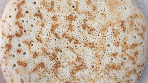 Thin pancakes texture rotate, close up Video stock 194763693