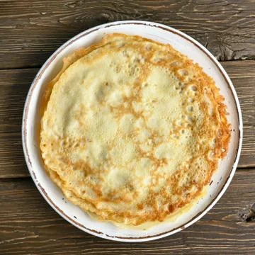 Thin pancakes, top view Foto stock