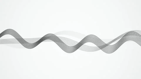 Thin parallel sound lines flow in a seamless loop Stock Footage 343324758