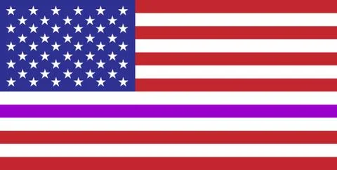 Thin purple line flag Stock Illustration
