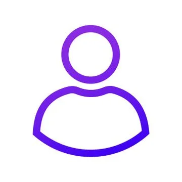 Thin Purple user icon. Purple gradient Linear sign Stock Illustration