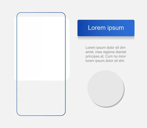 Thin rectangle frame with grey circle infographic chart design element set Stock Illustration