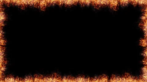 Thin Rectangular Border Made Of Burning Fire Stock Footage 332621362