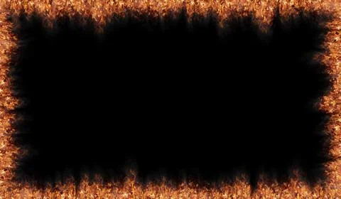 Thin Rectangular Fire Border - 3d illustration 库存插图