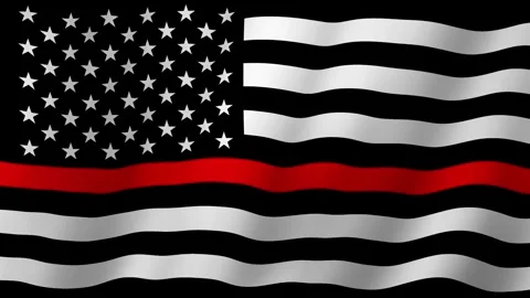 Thin Red Line American Flag footage video waving in wind Stock-Footage 284622822