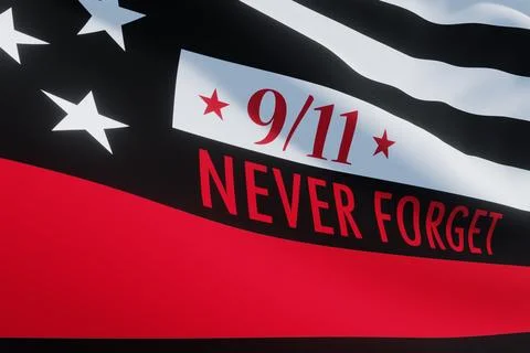 Thin Red Line Firefighter Flag. USA flag. Remembering, memories on fallen f.. Stock Photos