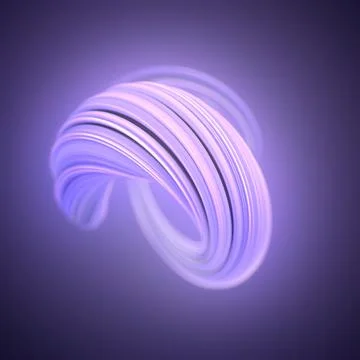 Thin ribbon-like curls form a flowing abstract composition. 3d rendering Stock Illustration