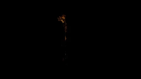 Thin Rising Fire VFX Overlay on black background Stock Footage 325834190