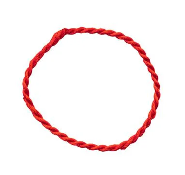 Thin round string or rope isolated on white, top view, clipping path Stock Photos