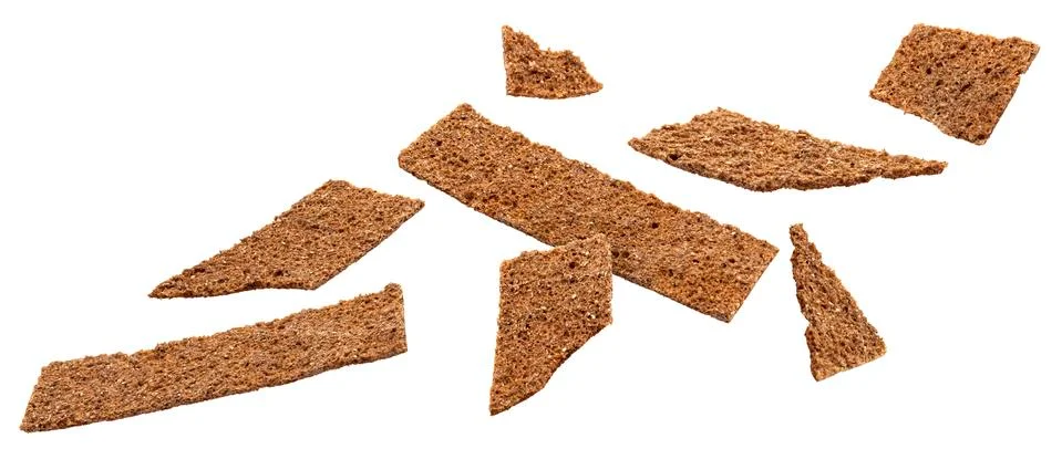 Thin rye crisp bread isolated on white background Stock Photos