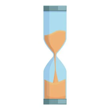 Thin sand clock icon cartoon vector. Digital alarm Stock Illustration