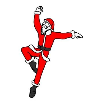 Thin Santa Claus dancing ballet vector illustration sketch hand drawn with bl Stock Illustration