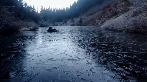 Thin sheet of ice Video stock 122390548