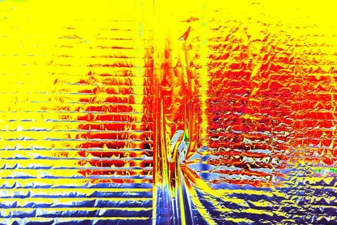 Thin sheet of silver leaf background with shiny crumpled uneven surface. Ch.. Stock Illustration