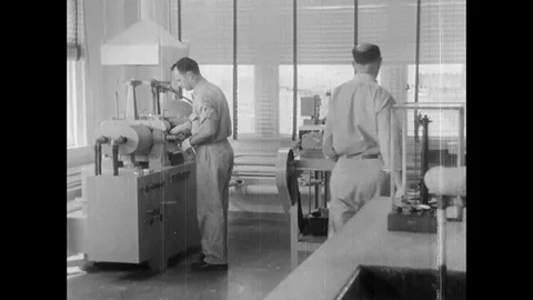Thin sheet tough plastic came out from rolling machine and tested on fire - 1953 스톡 동영상 95197549