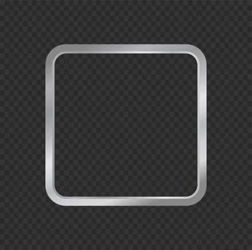 Thin Silver Rounded Square Border 스톡 일러스트
