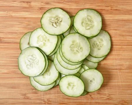 Thin Sliced Cucumbers Stock Photos