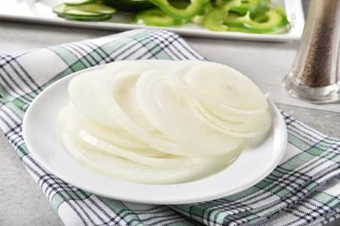 Thin sliced onions Stock Photos