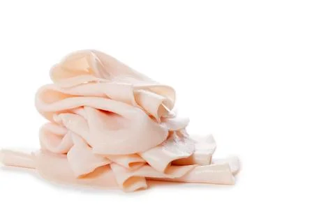 Thin slices of white cheese Stock Photos