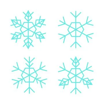 Thin Snowflake Set Stock Illustration