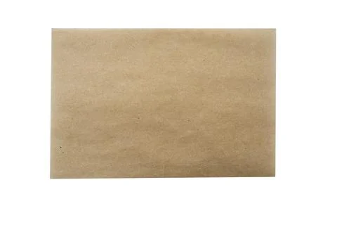 Thin square piece of tracing paper, parchment paper isolated on white Foto stock