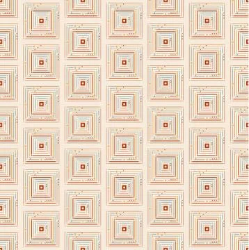 Thin squares with small circles seamless pattern. Geometry simple square in Stock Illustration