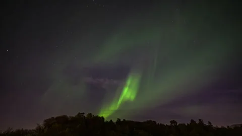 Thin streak of aurora borealis Stock Footage 250434902