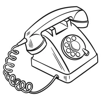 Thin Stroke Phone Call Icon - Communication Technology and Contact Symbol Stock Illustration