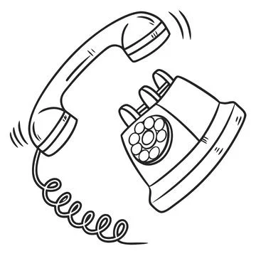 Thin Stroke Phone Call Icon - Communication Technology and Contact Symbol Stock Illustration