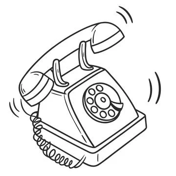 Thin Stroke Phone Call Icon - Communication Technology and Contact Symbol Stock Illustration