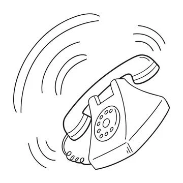 Thin Stroke Phone Call Icon - Communication Technology and Contact Symbol Stock Illustration