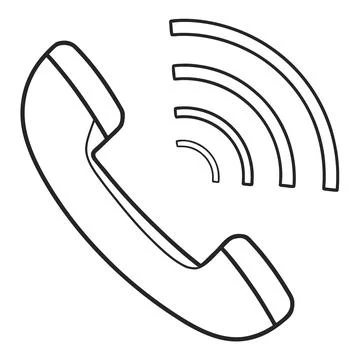 Thin Stroke Phone Call Icon - Communication Technology and Contact Symbol Stock Illustration