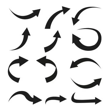 Thin To Thick Arrows collection Stock Illustration