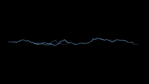 Thin Thread Electric Plasma Current VFX Overlay On Black Screen Видео 337776789