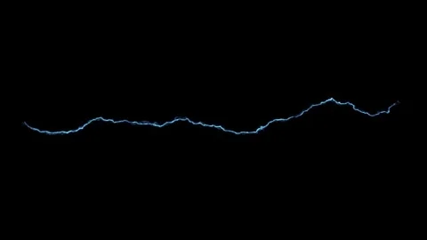 Thin Thread Lightning Delicate Micro Voltage VFX Overlay On Black Background Stock Footage 339696873