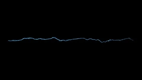 Thin Thread Lightning Subtle Electrical Pulse VFX Overlay On Black Background Stock Footage 339695449