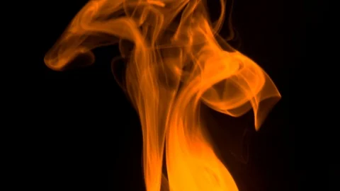Thin trickle bright orange smoke rising graceful twists upward. Stock Footage 106316889