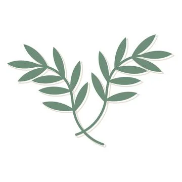Thin twigs of plants with shadow for quote. Abstract leaves and twigs Stock Illustration
