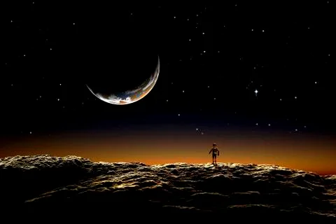 A thin veil of gaseous material surrounding the blue-white star Vega. Stock Illustration