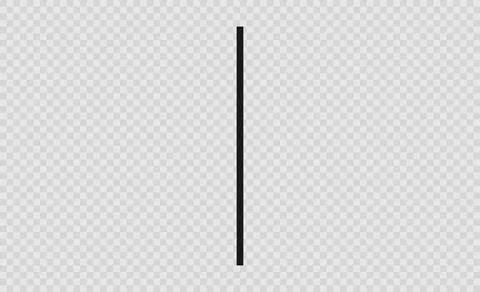 Thin vertical black line on transparent background Stock Illustration